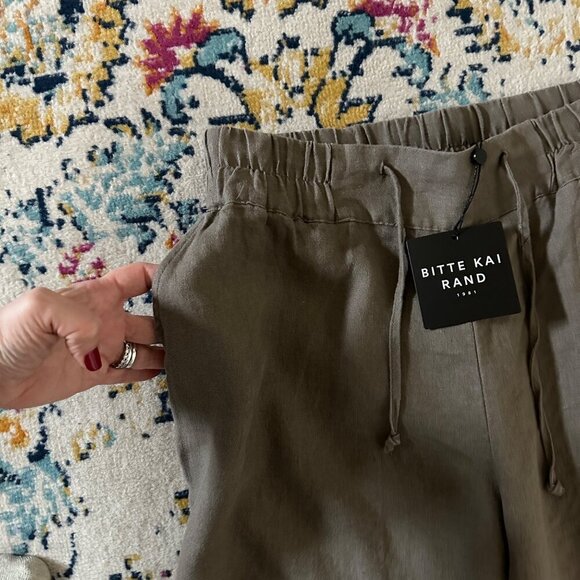 Bitte Kai Rand Lazy Linen Straight Pants Womens Size M Lagenlook Miniimalist NEW - Picture 6 of 10